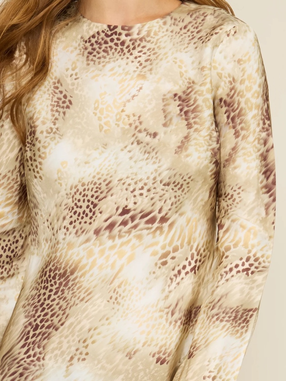 Lucy Paris Giovanna Bias Beige and Brown Snake-Print Maxi Dress - Picture 4 of 12
